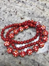 Venetian & Red Coral Trade Beaded Bracelets