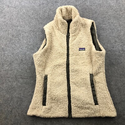 Patagonia Vest Womens Small Beige Los Gatos Reversible Fleece Jacket