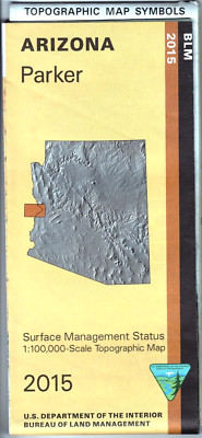 PARKER QUAD BLM TOPO MAP 1:1,000,000 Lower Colorado River-Parker AZ & CA