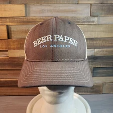 Beer Paper Los Angeles Hat Mens Snapback Mesh Cap Brew Craft Bar Pub Drink Pint