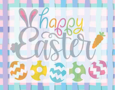 Happy Easter Plaid Eggs Sign or Door Hanger