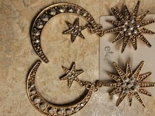women's moon/stars with rhinestones earrings