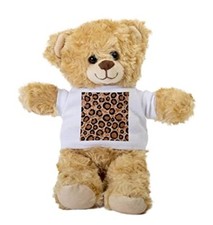 Leopard Print Teddy Bear, Gift Stuffed Animal, Plush Teddy Bear with Tee