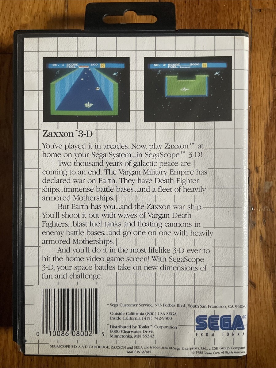 Zaxxon 3-D (Sega Master, 1988) With Manual 10086080025| eBay