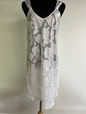 Vintage Plus Size Secret Treasures White Embossed Chemise/Nightie Size 1XL