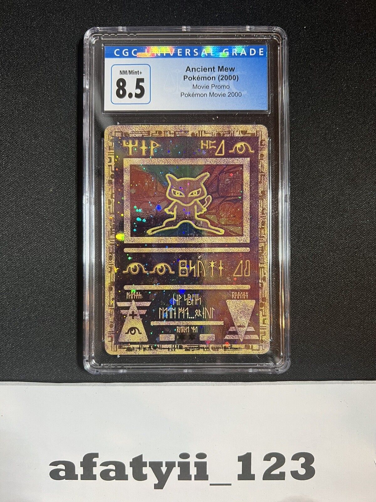 A rare Ancient Mew Pokémon card in perfect condition, typo and all, just  sold at auction