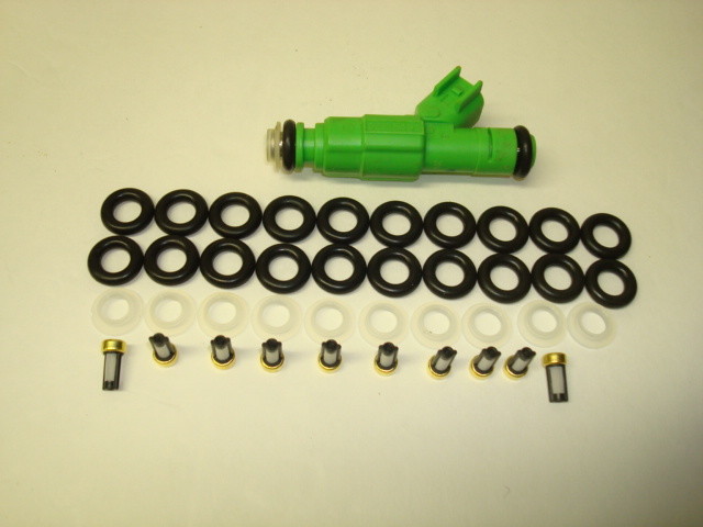 V10 Bosch3 10cyl Fuel Injector Rebuild Kit 1999-2004 O-rings, Filters, Caps