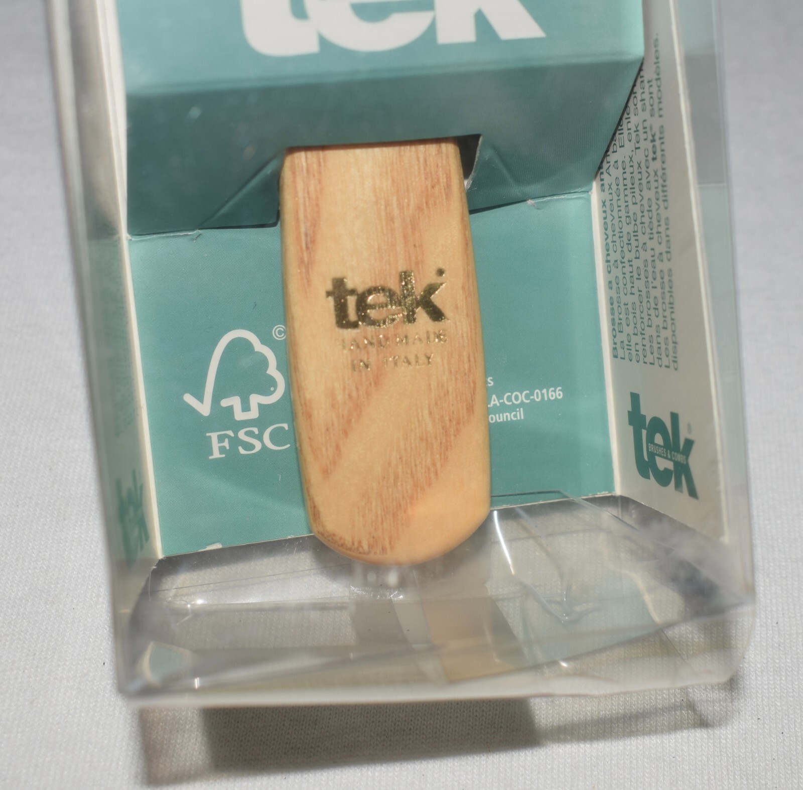 Tek Natural Wood Wooden Antistatic Scalp Massage Hair Brush Hand Made