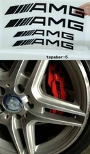 4X NEW BLACK HI TEMP A.M.G Decal sticker vinyl caliper brake TAPE ON 