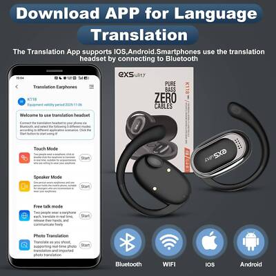 3-in-1 AI Translation Earbuds Wireless Bluetooth Translator