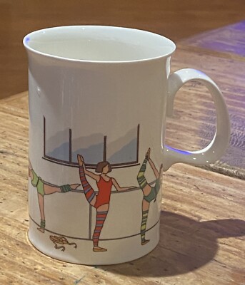 Jane Chapman RHYTHMICS Fine Bone CHINA Mug DUNOON CERAMICS England BARRE Dancers