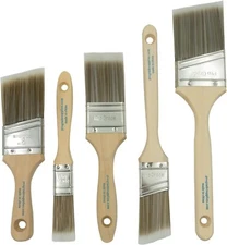 Paint Brushes, 5-Piece, Paint Brush Set: Flat & Angle Brushes for Latex and Oil