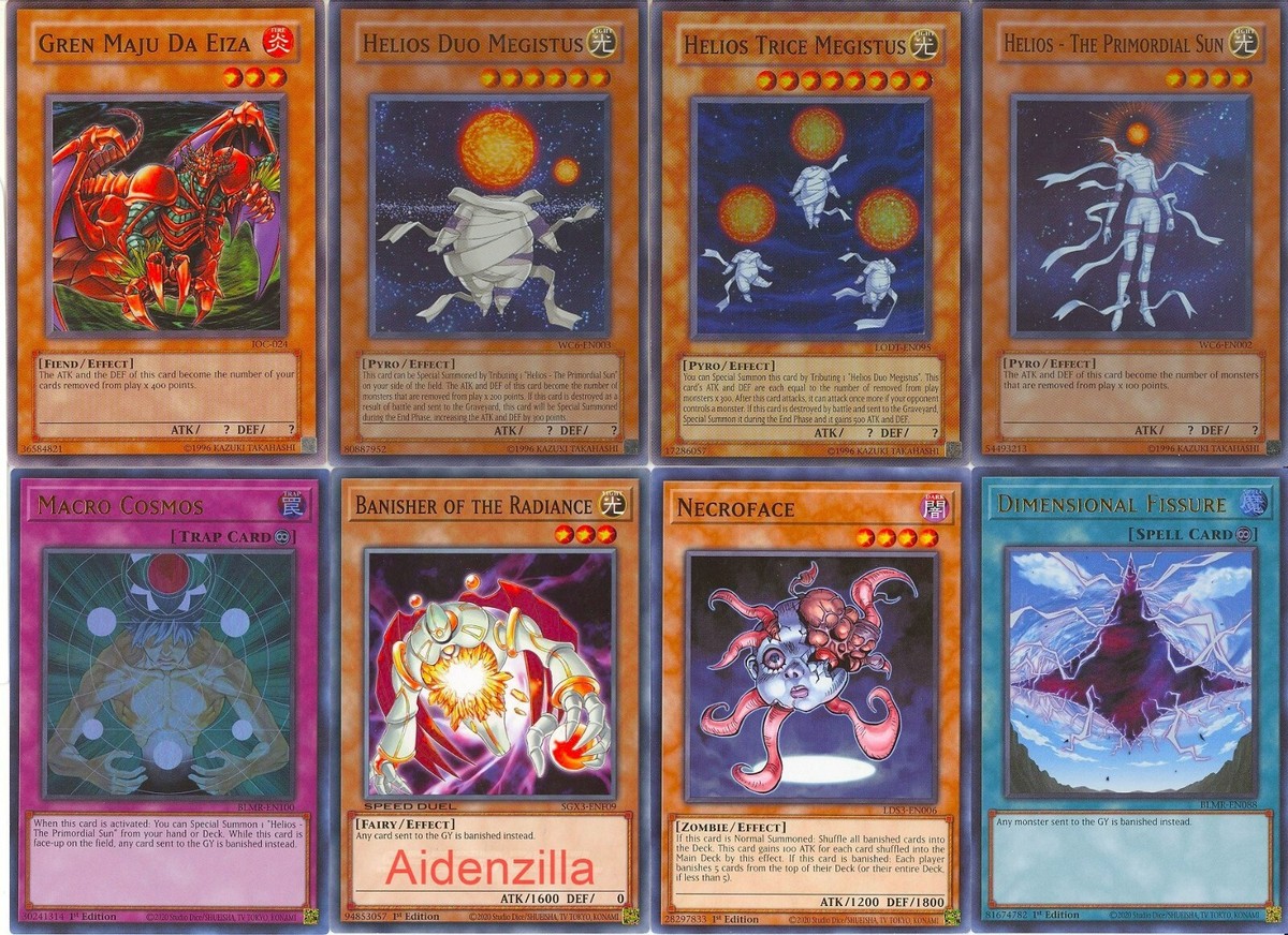 Yugioh Helios Banish Deck - Lyman Banner Trice Megistus Gren Maju Da Eiza |  eBay