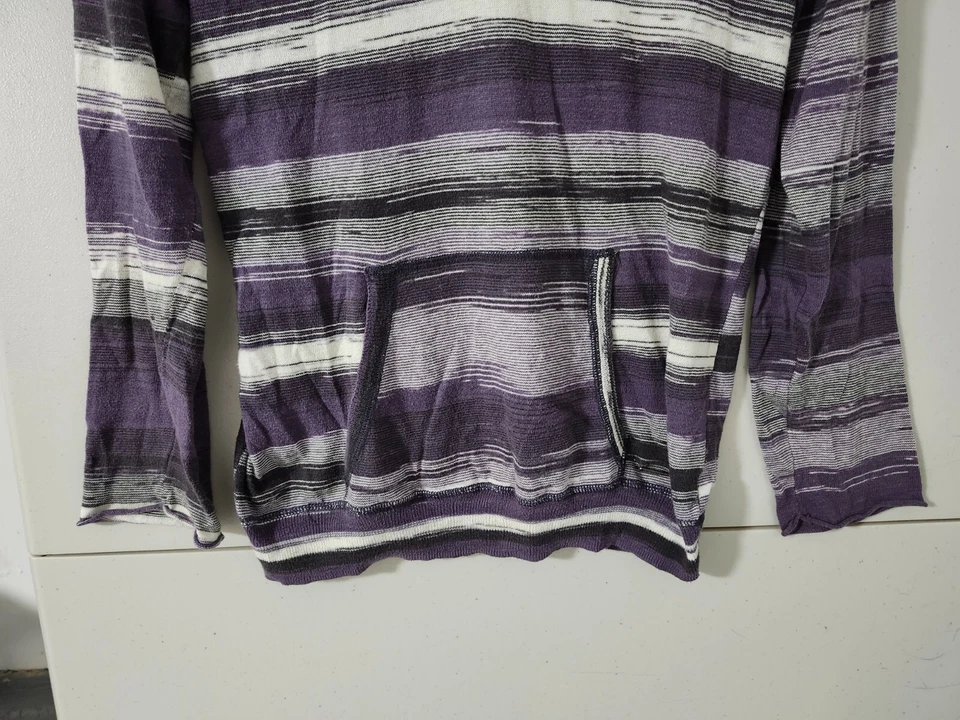 Sudadera Prana Para Mujer S Púrpura Sudadera con Capucha Pullover Cuello en V Rayas Suave Elastizada Cómoda Foto 2 de 4