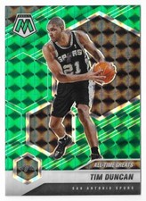 2020-21 Panini Mosaic Green #289 Tim Duncan All-Time Greats Spurs Basketball HOF