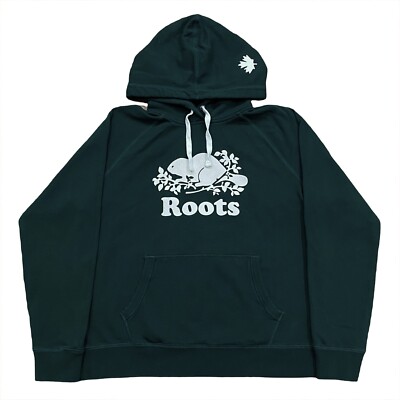 Roots Canada Beaver Logo Hoodie Large