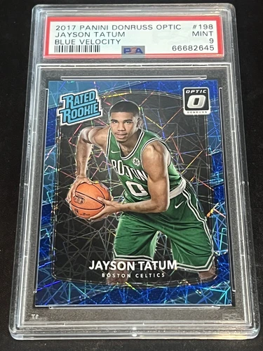 2017 Jayson Tatum Donruss Optic Blue Velocity Rated Rookie #198 PSA 9 Mint 