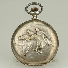 Rare RELIEF Antique Pocket Watch Men's no fusee duplex chronometer no repeater