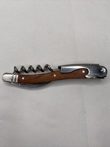 Tire-bouchon sommelier Laguiole Robert Mondavi cave inox manche bois - Photo 1/3