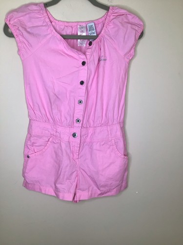 GUESS Los Angeles Girls Size 10 One Piece Romper Jumpsuit Shorts Button Front - Picture 2 of 19