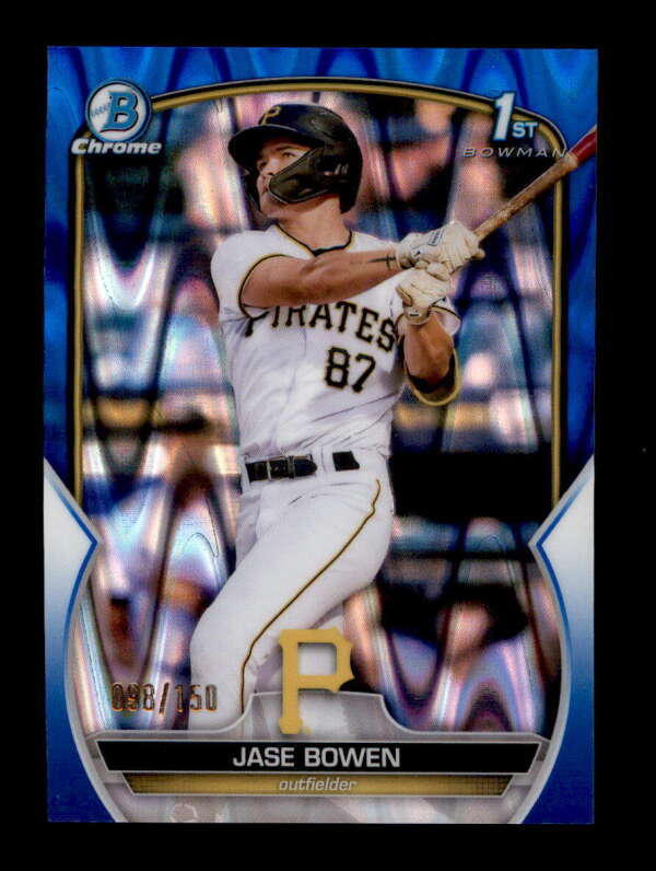 JASE BOWEN 2023 BOWMAN CHROME #BCP-146 BLUE RAYWAVE REFRACTOR RC #098/150 BF1846