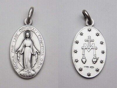 .925 Sterling Silver Miraculous Medal Charm Pendant .925 Sterling Silver Miraculous Medal Charm Pendant