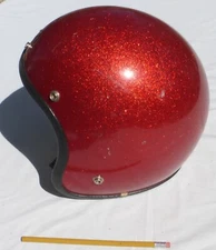 Vintage 1960s KRW 2500 Racing Helmet Red Flake Great Collectable   
