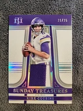 2023 National Treasures Kirk Cousins Sunday Jersey Holo Silver /25 Vikings