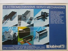 10/1989 PUB LABINAL AERO SYSTEMS ELECTROMECHANISMS SERVO MECHANISMS ORIGINAL AD