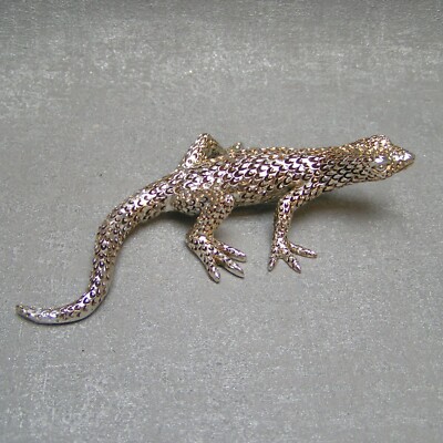 Gilde Deko Gecko Billy Lurch silber glitzernd antikstil zum legen o. hängen 