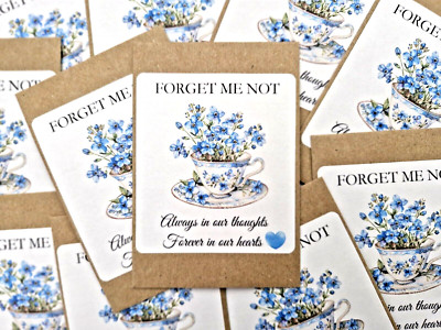 Vergissmeinnicht Teetasse Beerdigung Gastgeschenke Denkmal Erinnerung Samen x 12 (T2NP)