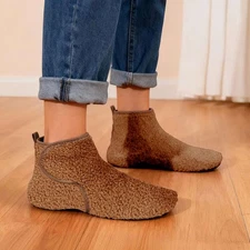 Women Furry Slippers Fluffy Bootie Slippers Soft Memory Foam Home Socks Shoes