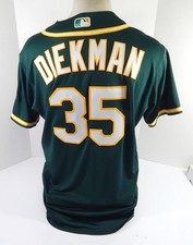 2020 Oakland Athletics Jake Diekman #35 Game Issued Pos Used Green Jersey 48 6