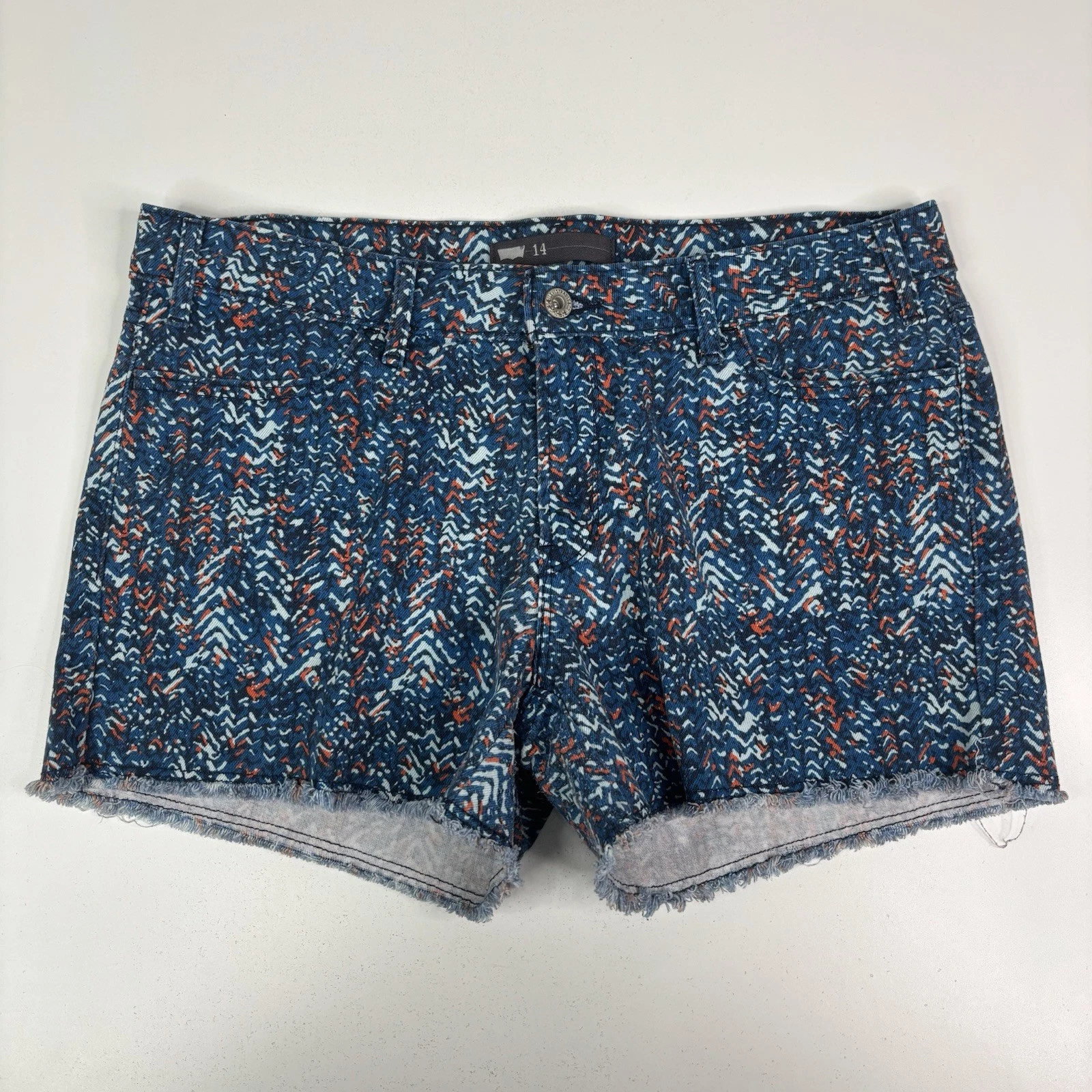 LEVI'S MultiColor Print Cut-Off Jean Shorts Womens 14 Mid Rise