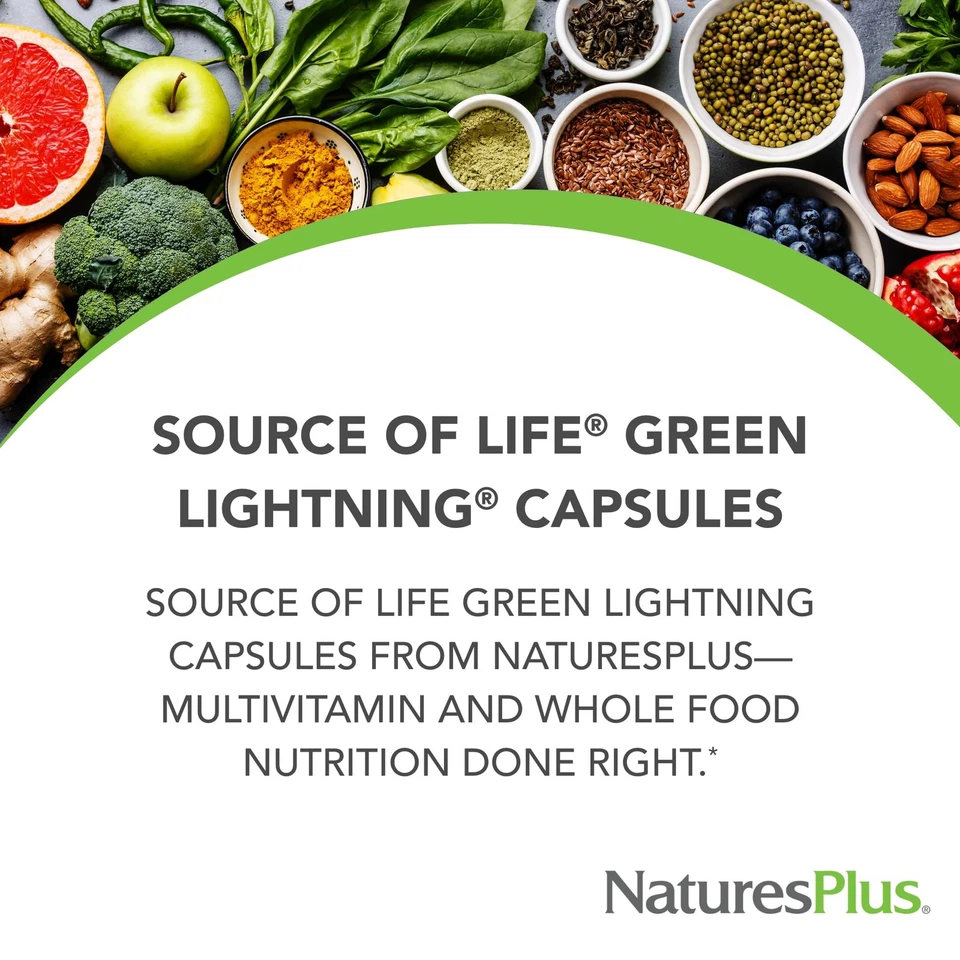 Source Of Life Green Lightning Herbal Supplement 180 Count Whole Food Energy Foto 3 de 4