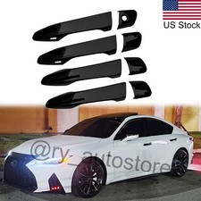 Glossy Black Door Handle Covers W2 Smart Keyhole For 2014-25 Lexus Is 13-20 Gs