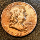 Beautiful Naturally Toned 1958 Franklin Silver Half Dollar!! Very Nice Coin..