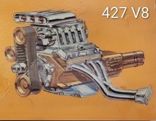 Chevy 427 Supercharged Engine Parts 37 Chevy Conv - Amt T161 - Model Car Kit Lot