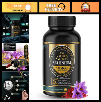 Saffron Extract & Selenium 200mcg - Non-GMO, Gluten Free, Dairy Free, Health Sup
