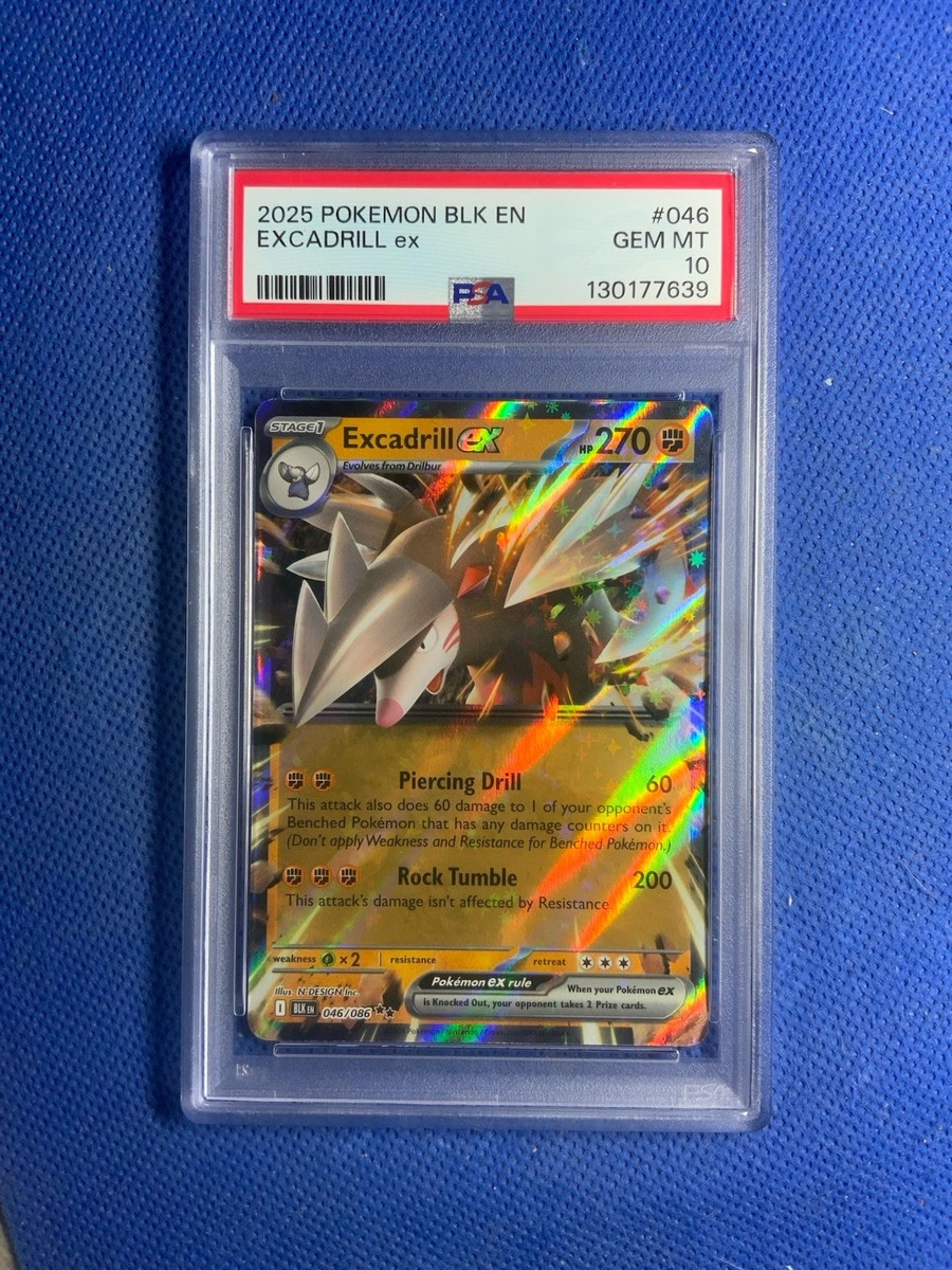 2025 Pokemon Excadrill Ex #46 SV11 Black Bolt PSA 10 | eBay