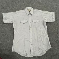 Ruddock Shirt Mens Size XL Light Blue Western Pearl Snap Short Sleeve USA Made