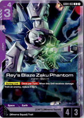 Rey's Blaze Zaku Phantom Rare Holo Phantom Aria GD04-053 NM