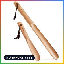 CHOSIN Shoe Horn Long Handle for Seniors Men Women, Wooden Shoehorn Set