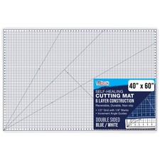 40" x 60" WHITE/BLUE Self Healing 6-Ply Double Sided Durable Cutting Mat