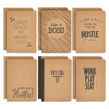 12 Pack Inspirational Kraft Journals, Lined Motivational Notebooks, 4 x 5.75 In