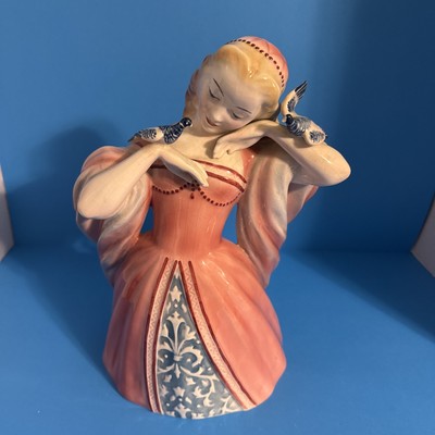Goldscheider Everlast Corp VENICE 12'' Lady Figurine with Doves Pink Dress