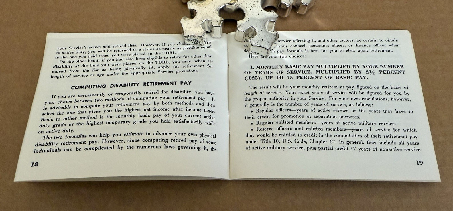 Armed Forces Disability Separation Booklet DOD 1960