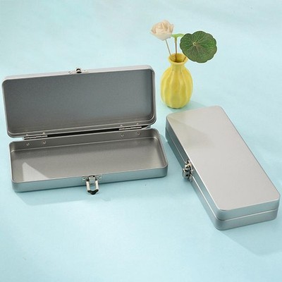 Durable Silvery Gray Metal Rectangular Box Lid-Ideal For Bills,Cosmetics,Office
