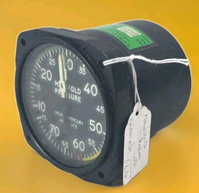 #ad Aircraft Dual Manifold Pressure Gauge Reader 728FD1004 Aviation New Old Stock GBP 25.00