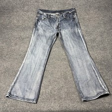 Buffalo Jeans Mens 36x32 Light Wash Blue Flar...